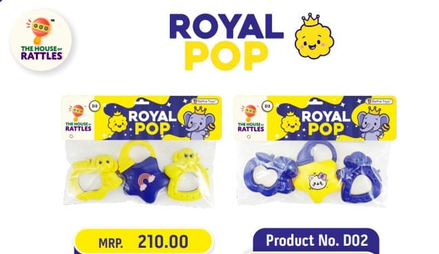GURTOY® Royal Pop Baby Rattle Toy Set