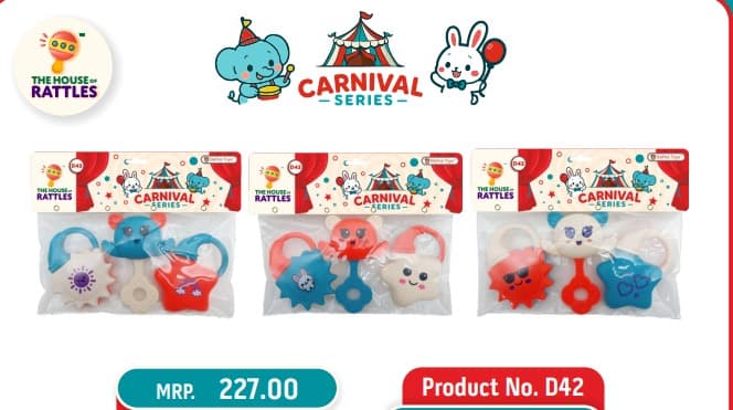 GURTOY® Carnival Friends Baby Rattle Toy Set
