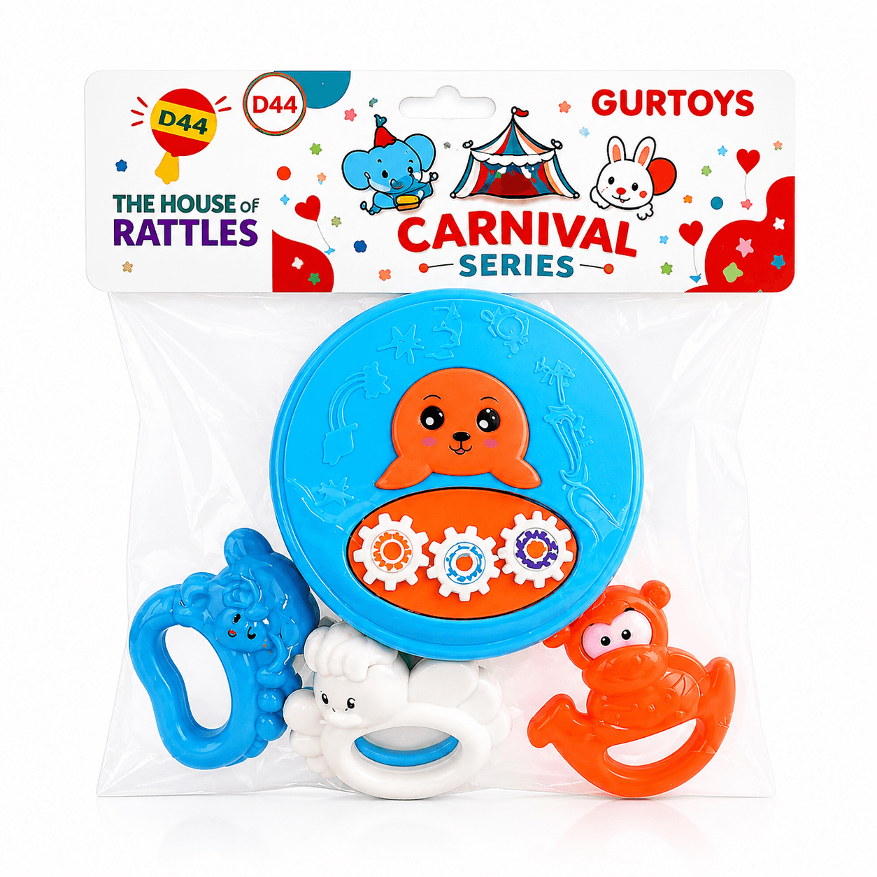 GURTOY® Baby Rattle Gift Set with Sensory Toys & Teether for Infants (0-12 Months)