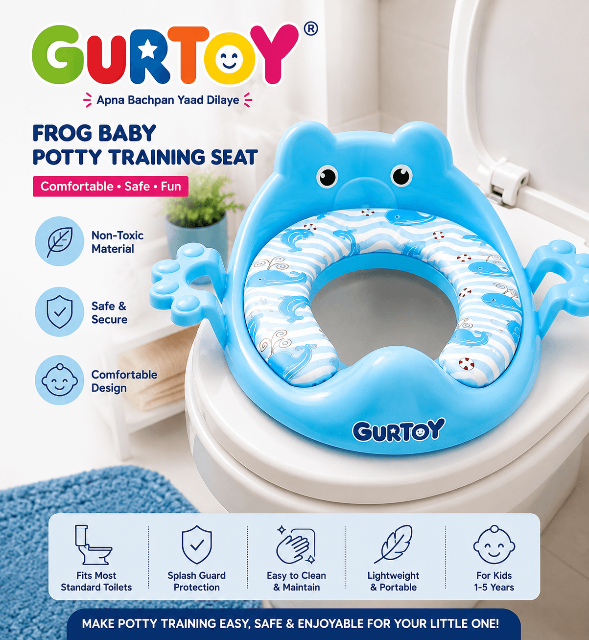 GURTOY Frog Baby Potty Training Seat for Toddlers
