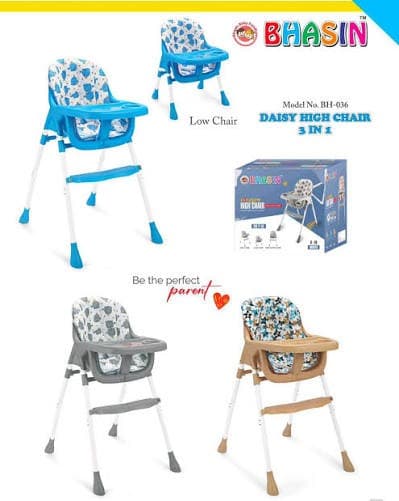GURTOY® Daisy 3-in-1 Convertible Baby High Chair | Adjustable Feeding Chair for Babies & Toddlers (6–36 Months)