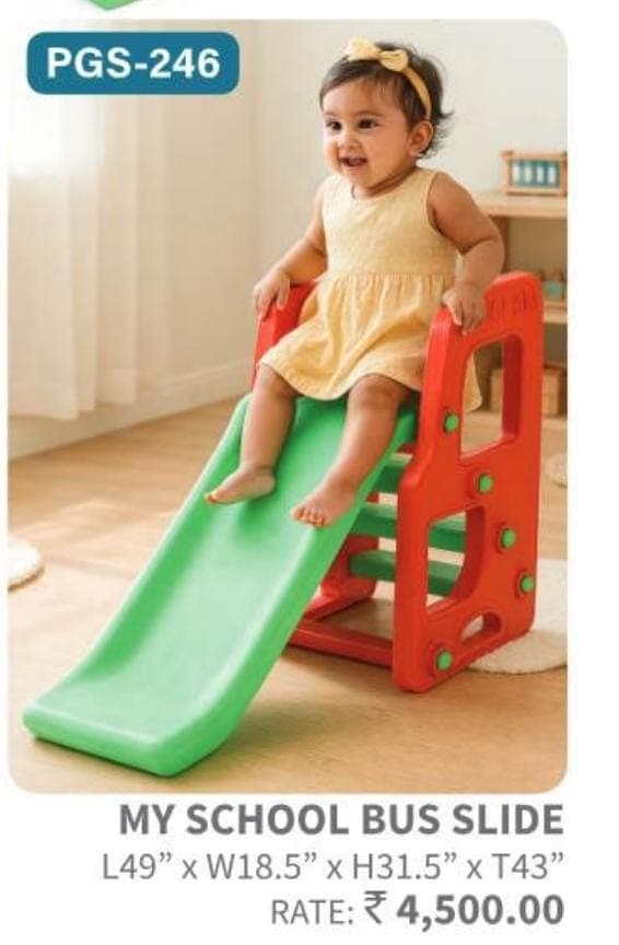GURTOY® My School Bus Slide for Kids | Heavy Duty Indoor & Outdoor Plastic Toddler Slide (1–5 Years)