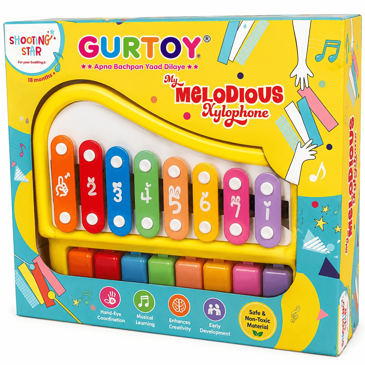 GURTOY® My Melodious Xylophone Musical Toy for Kids | Colorful Educational Music Instrument | Safe Learning Toy for Toddlers (18+ Months)