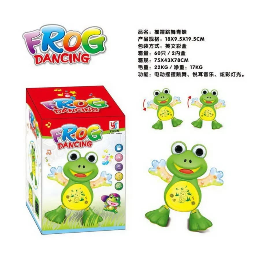 GURTOY® Dancing Frog Musical Toy with LED Lights, Swing Dance & Music for Kids (3+ Years)