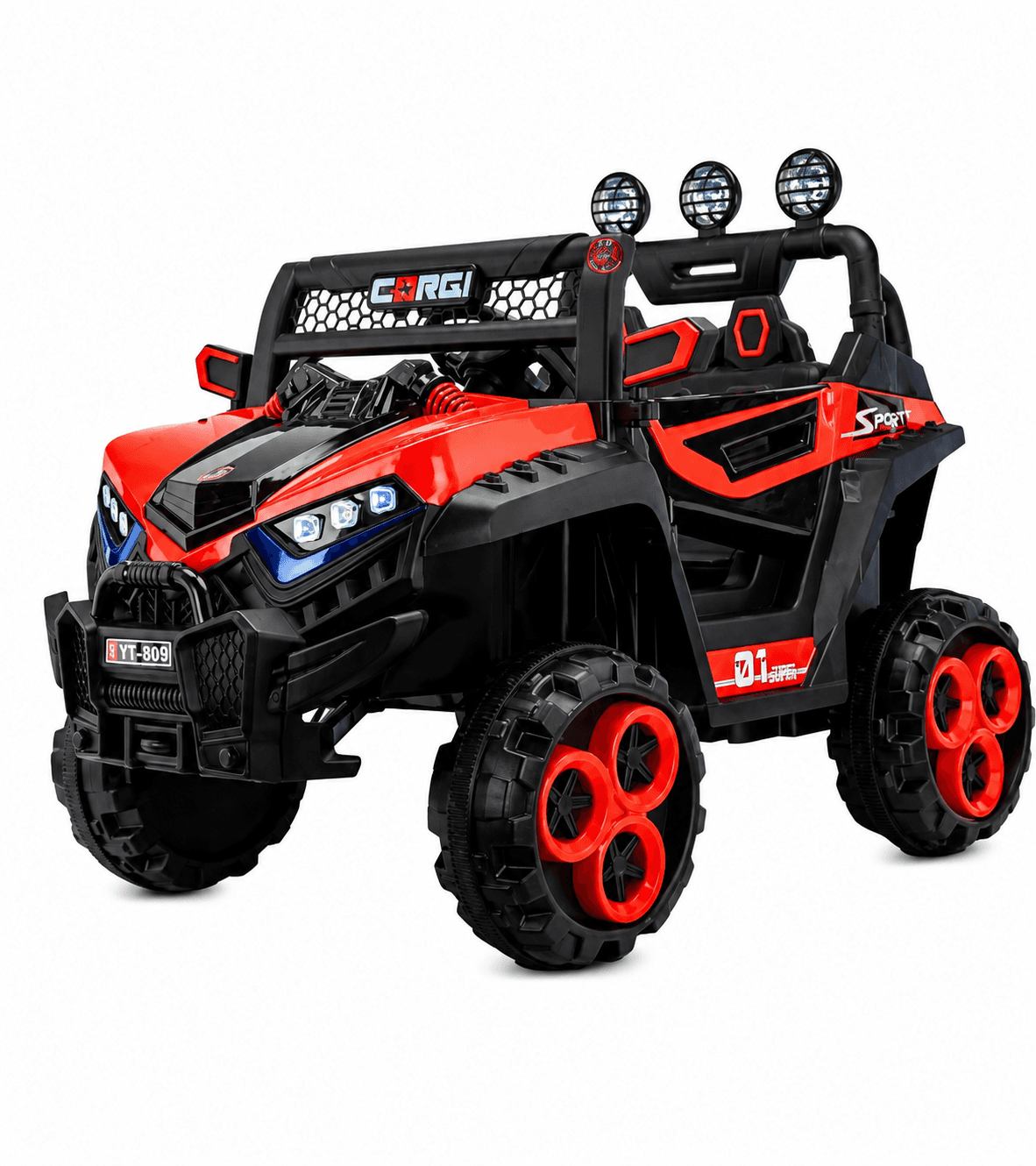 GURTOY® Kids Electric Off-Road Ride-On Buggy | Battery Operated Jeep with LED Lights