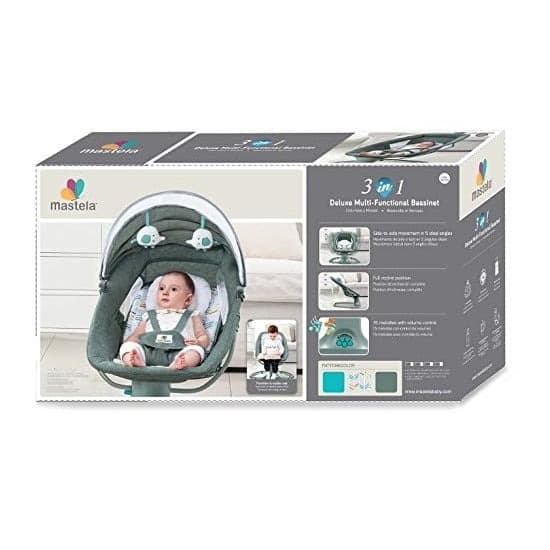 GURTOY® 3 in 1 Deluxe Baby Bassinet Cradle with Rocking Function, Portable Newborn Baby Bed