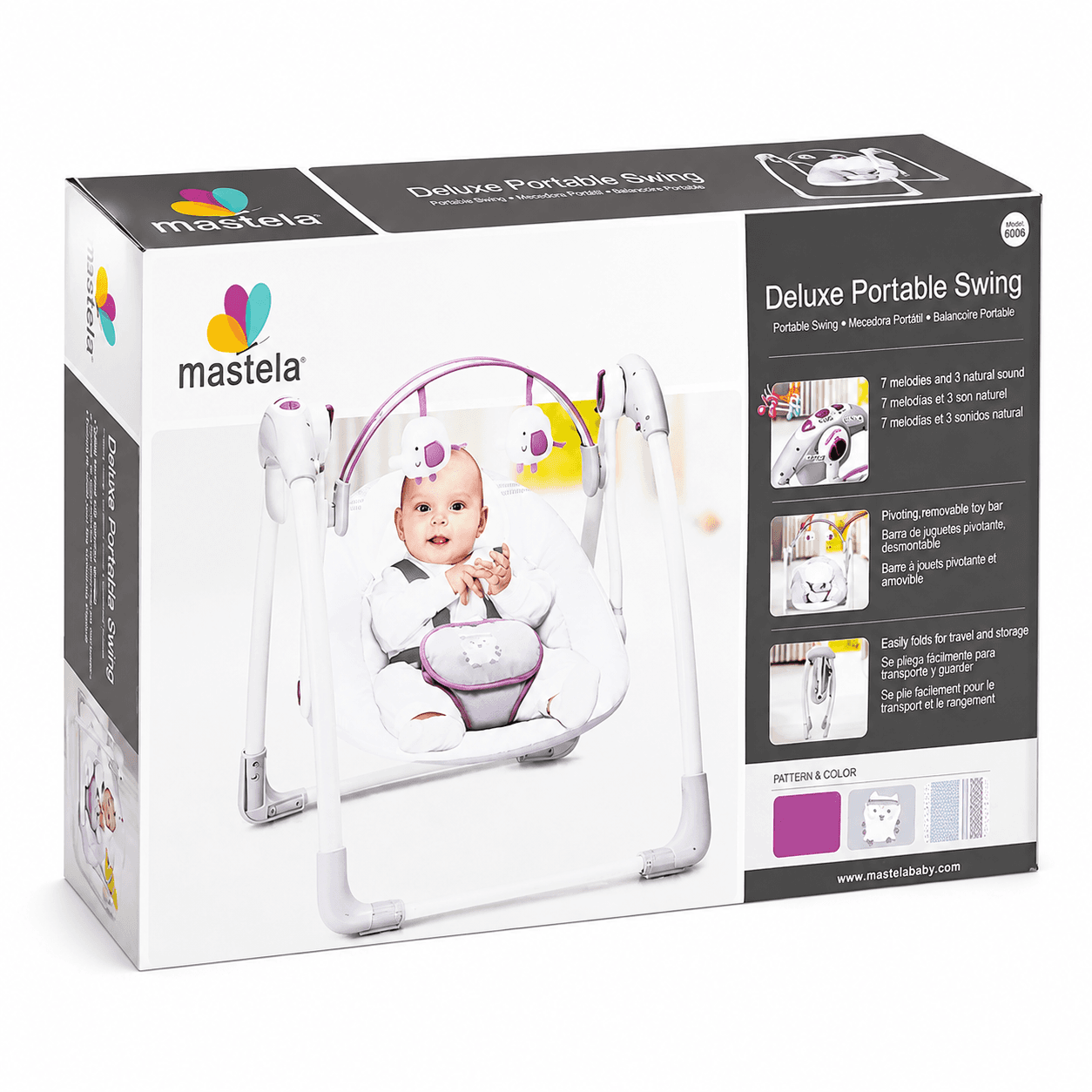GURTOY® Deluxe Portable Baby Swing for Newborn Baby | Electric Baby Rocker with Music & Toy Bar