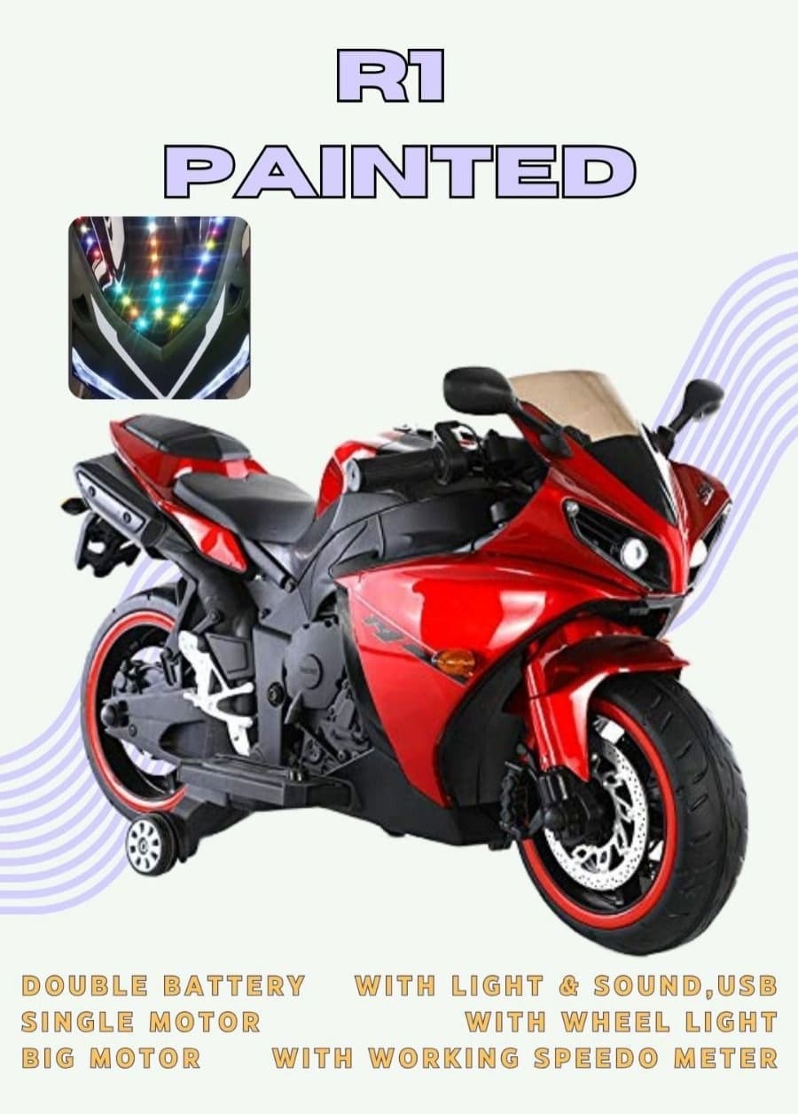 GURTOY® Electric Ride On Bike for Kids | Battery Operated Sports Motorcycle with LED Lights, Music & Speed Meter