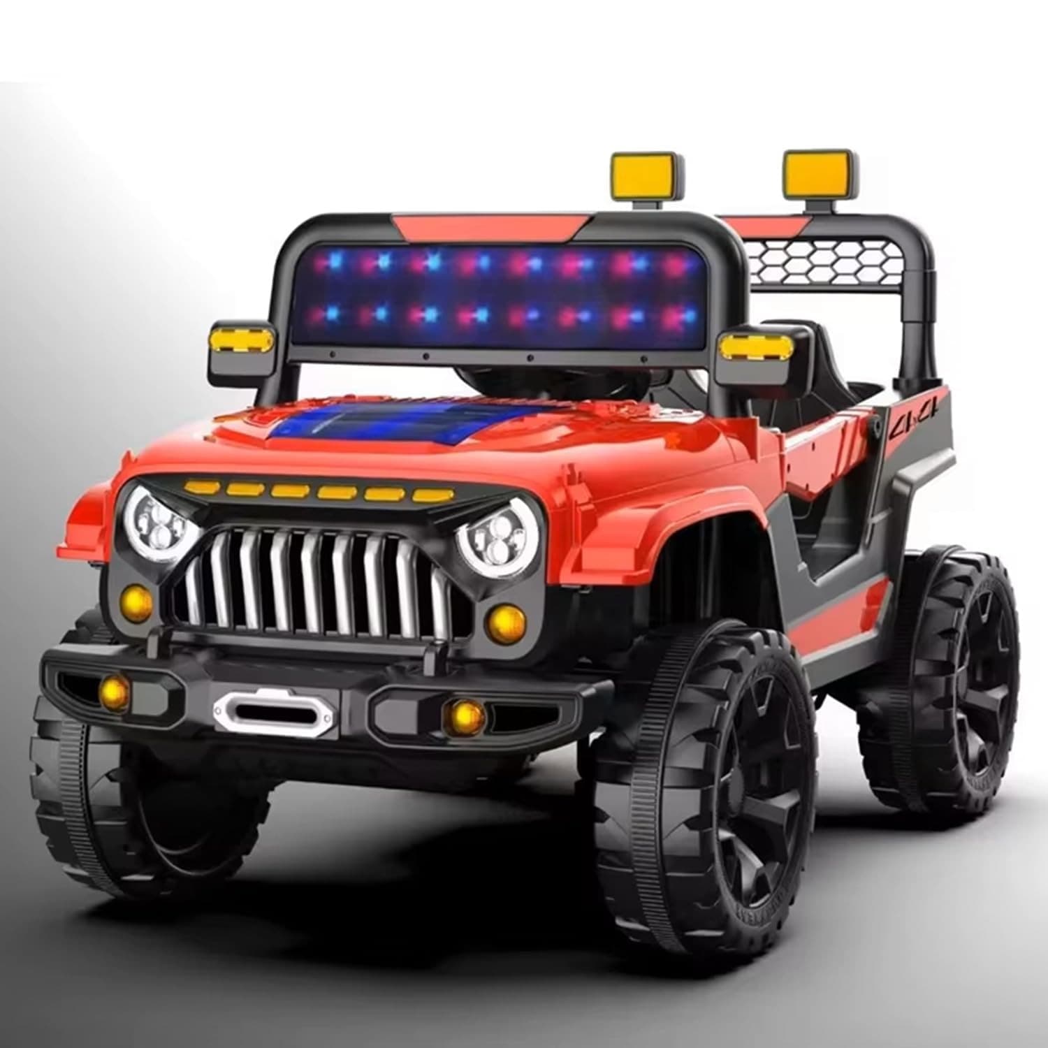 GURTOY® Kids Electric Jeep Ride On Car | Battery Operated Off Road SUV with LED Lights, Music & Remote Control