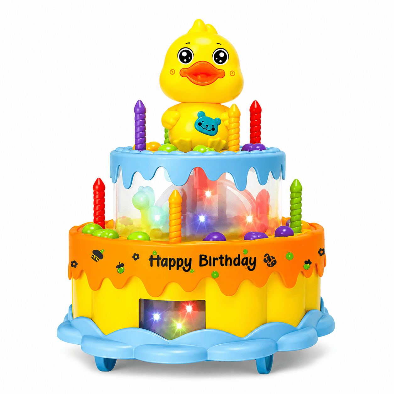 GURTOY® Rotating Music Cake Toy for Kids with LED Lights & Birthday Celebration Fun