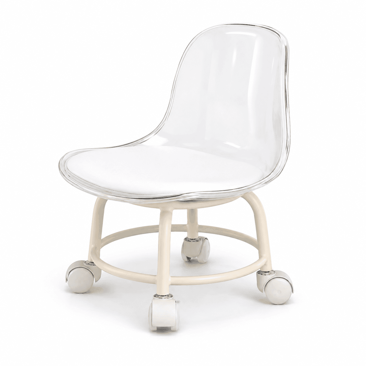 GURTOY® Premium Kids Study Chair with Transparent Acrylic Seat, Comfortable Rolling Chair for Children