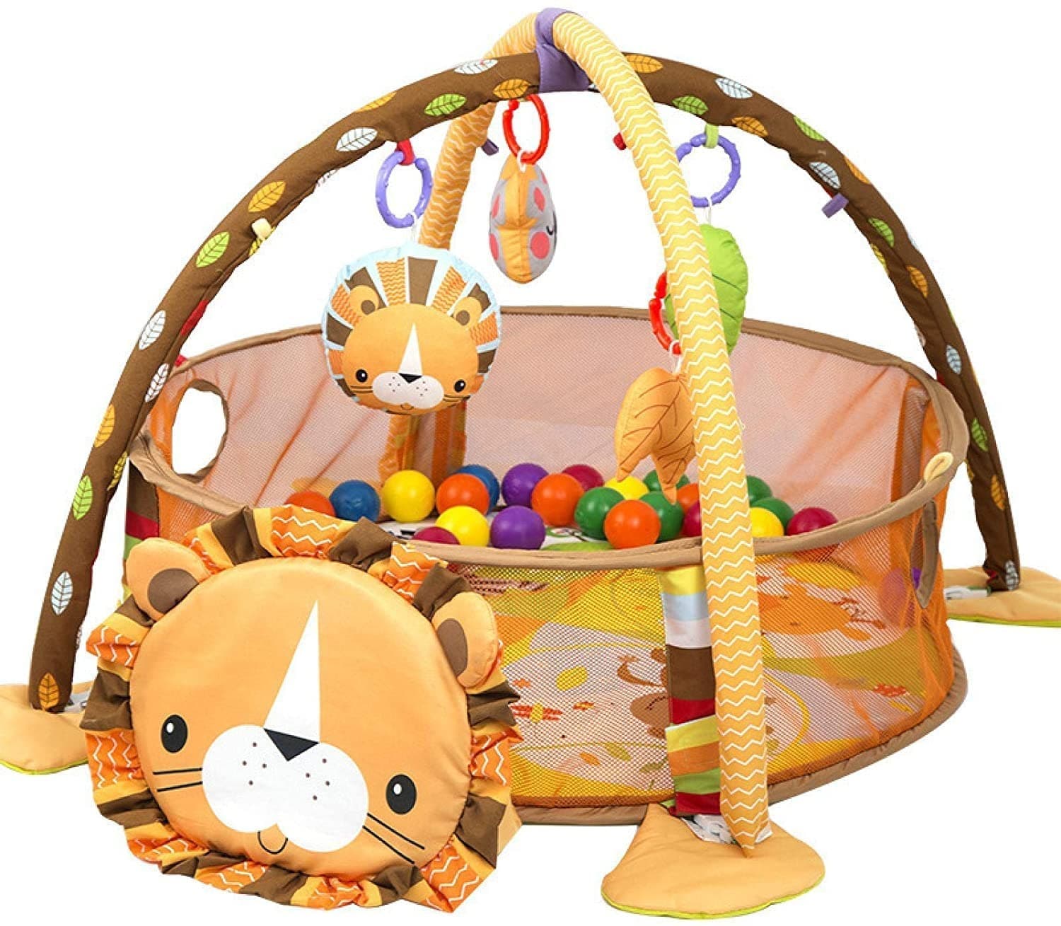 GURTOY® Baby Play Gym with Activity Mat | Musical Hanging Toys & Sensory Play Mat for Infants