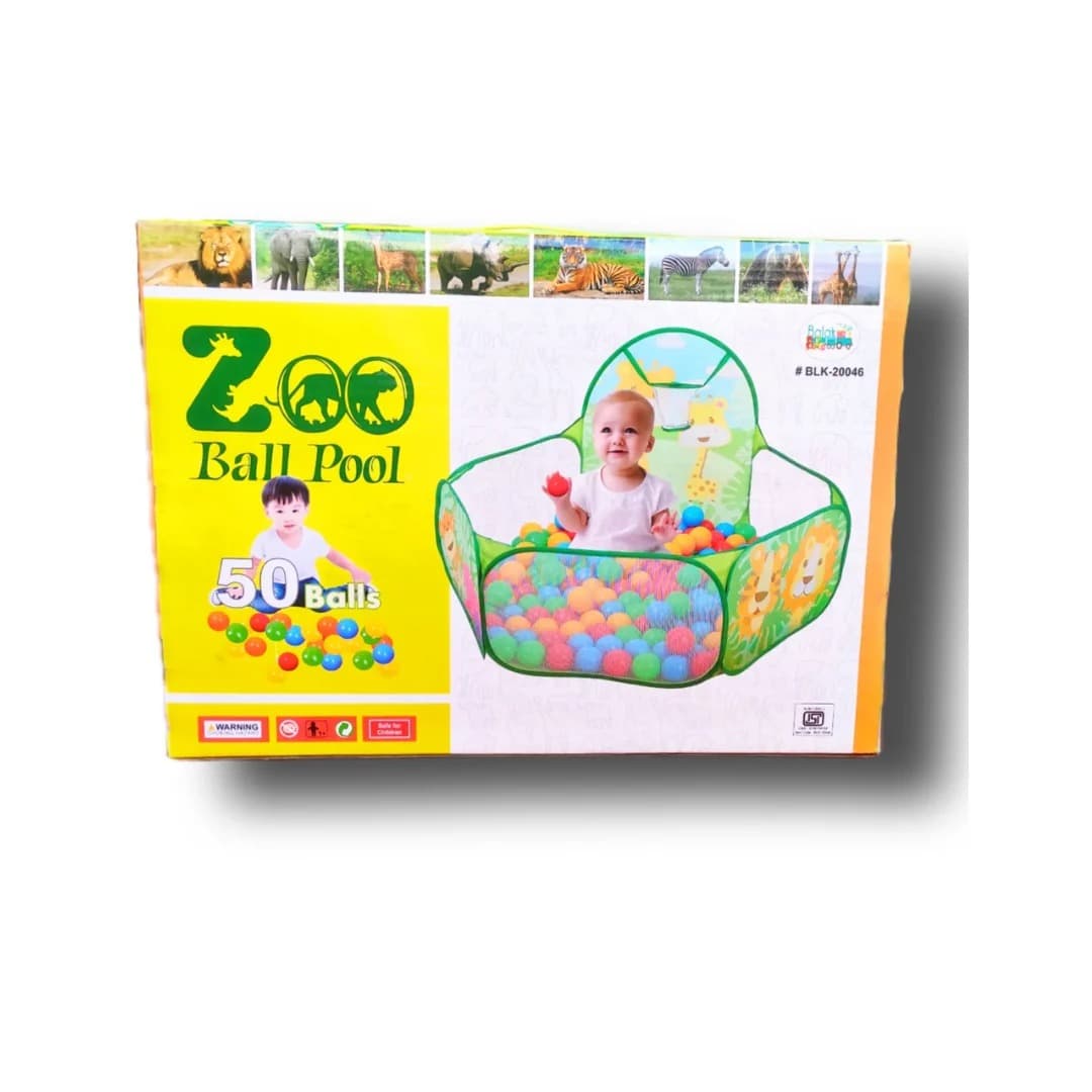 GURTOY® Zoo Theme Ball Pool Playpen for Kids with 50 Colorful Balls