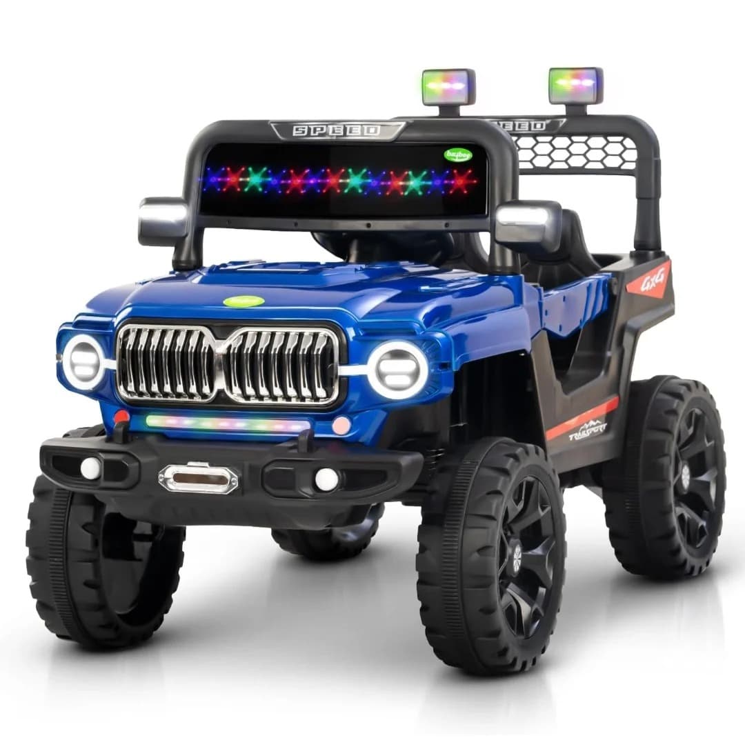GURTOY 4x4 Battery Operated Ride-On Jeep for Kids with LED Lights & Music