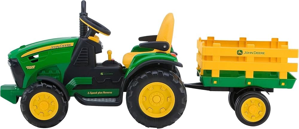 GURTOY Kids Ride-On Farm Tractor with Trailer & Music