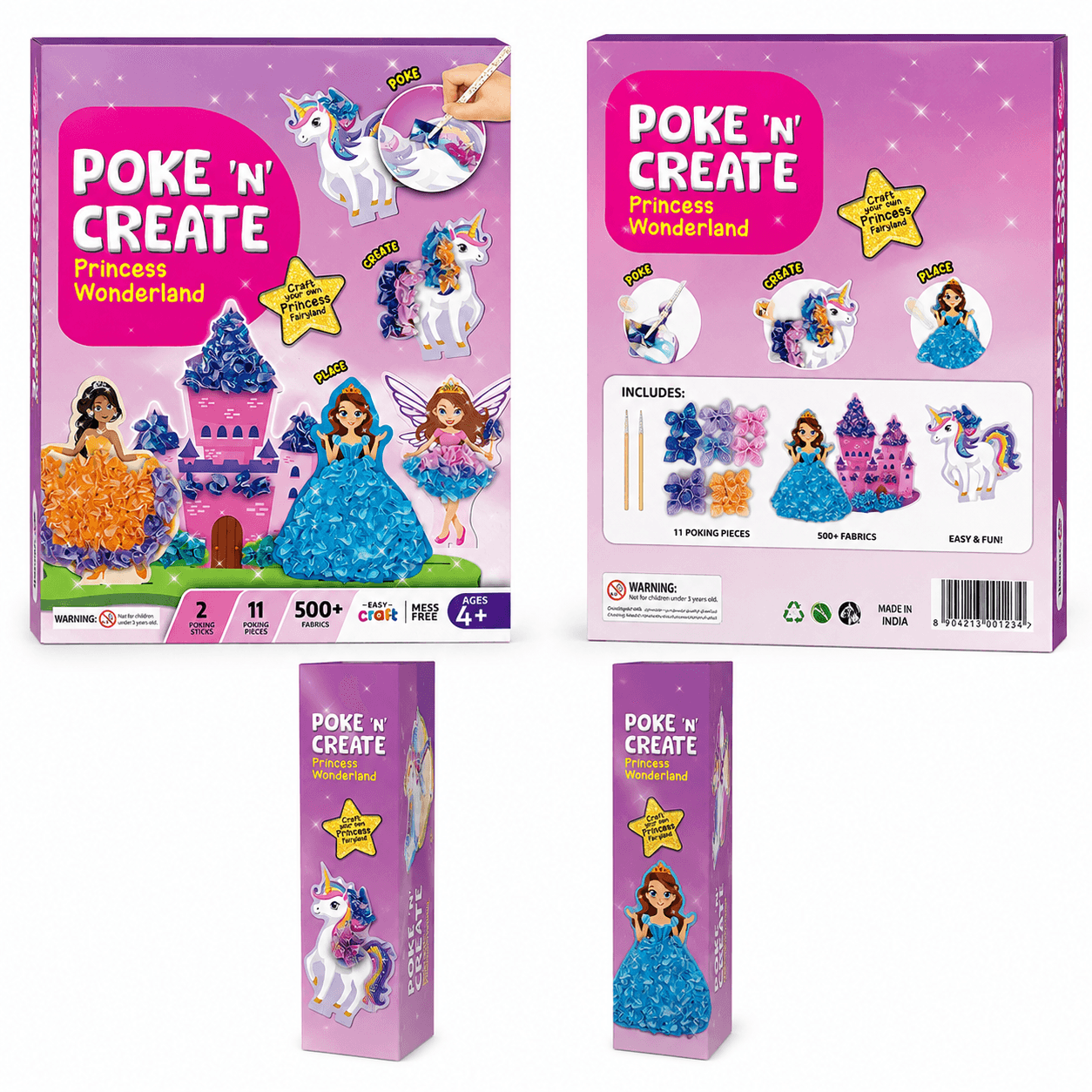 GURTOY® Poke N Create Princess Wonderland Craft Kit for Kids | DIY Princess Art & Craft Activity Set