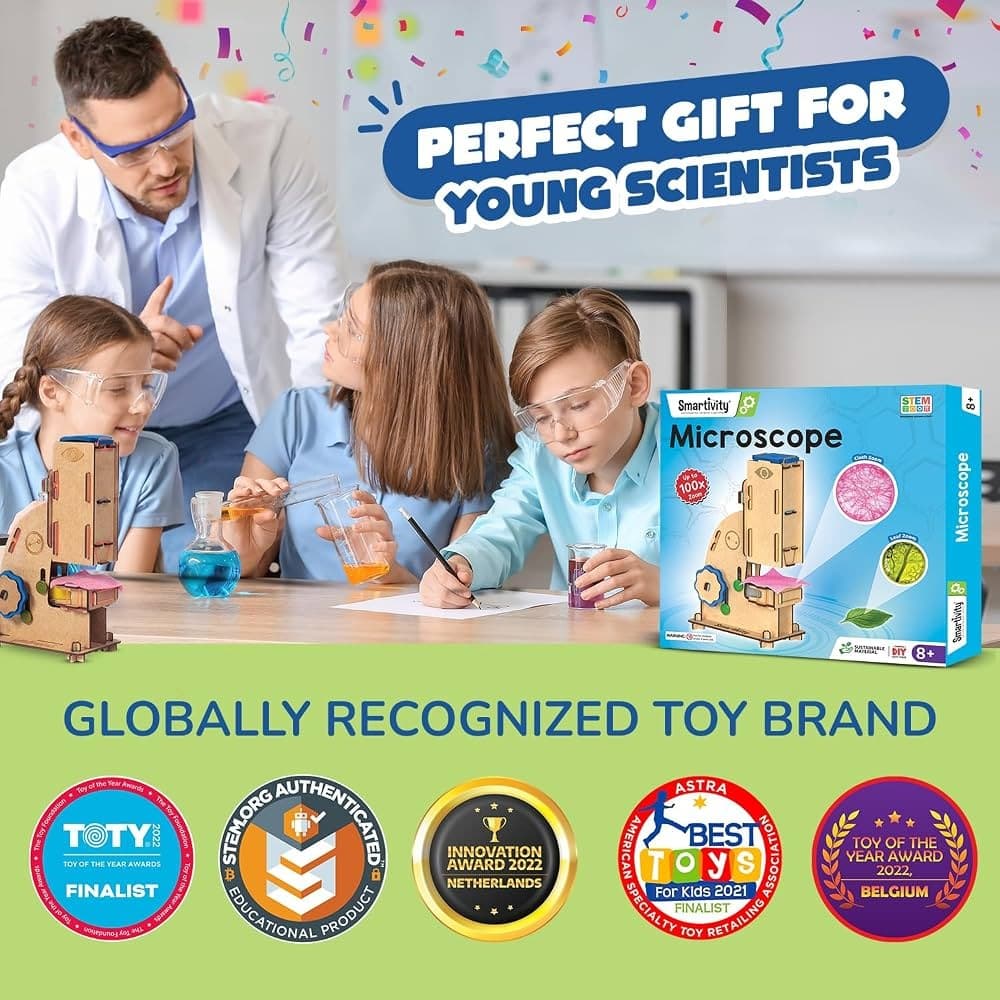 GURTOY® Kids Microscope Science Kit for Children – DIY STEM Educational