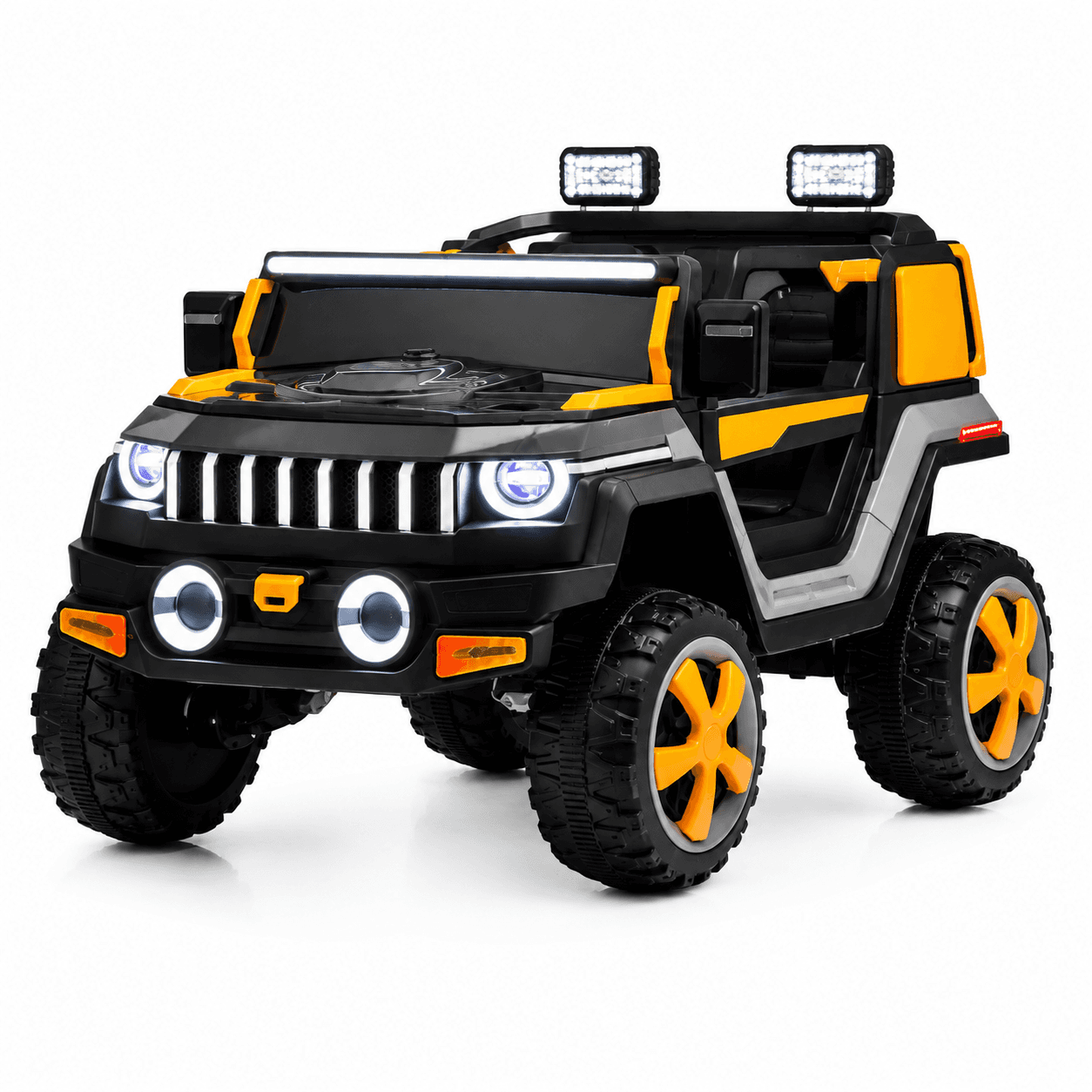 GURTOY® Premium Battery Operated Kids Electric Jeep with Remote Control, LED Lights & Music