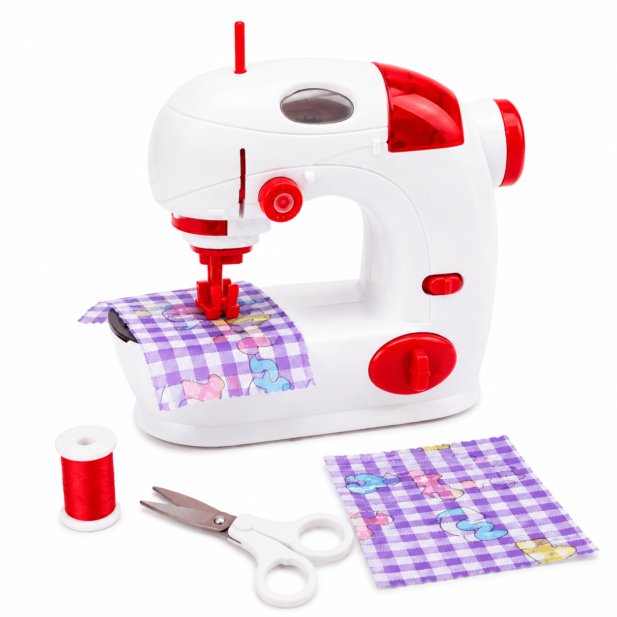 GURTOY® Kids Sewing Machine Toy Set with Fabric, Thread & Accessories for Creative Learning