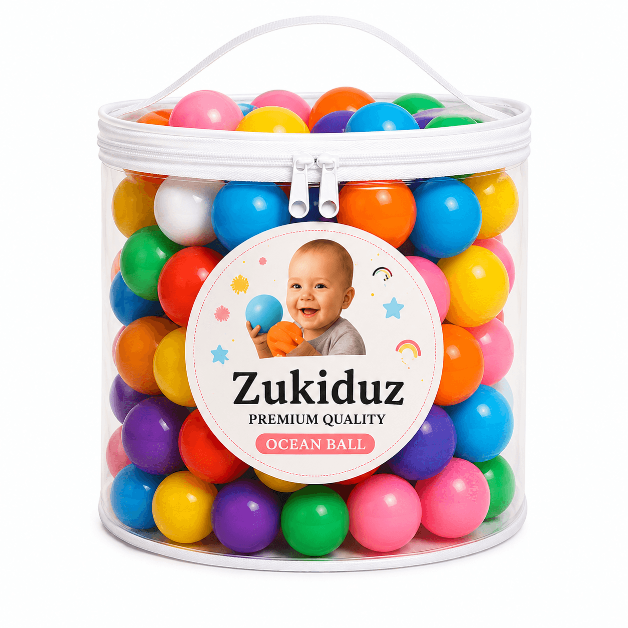 GURTOY® Colorful Ball Pit Balls Set for Kids – Soft Plastic Play Balls (100 Pieces)