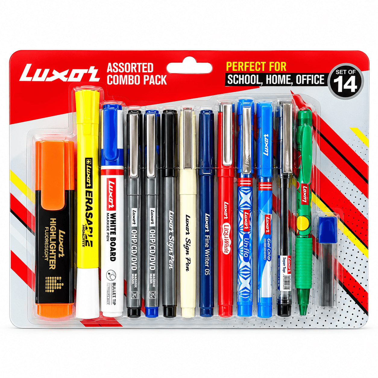 GURTOY® Luxor Assorted Combo Pack Set of 14 – School, Home & Office Stationery Kit