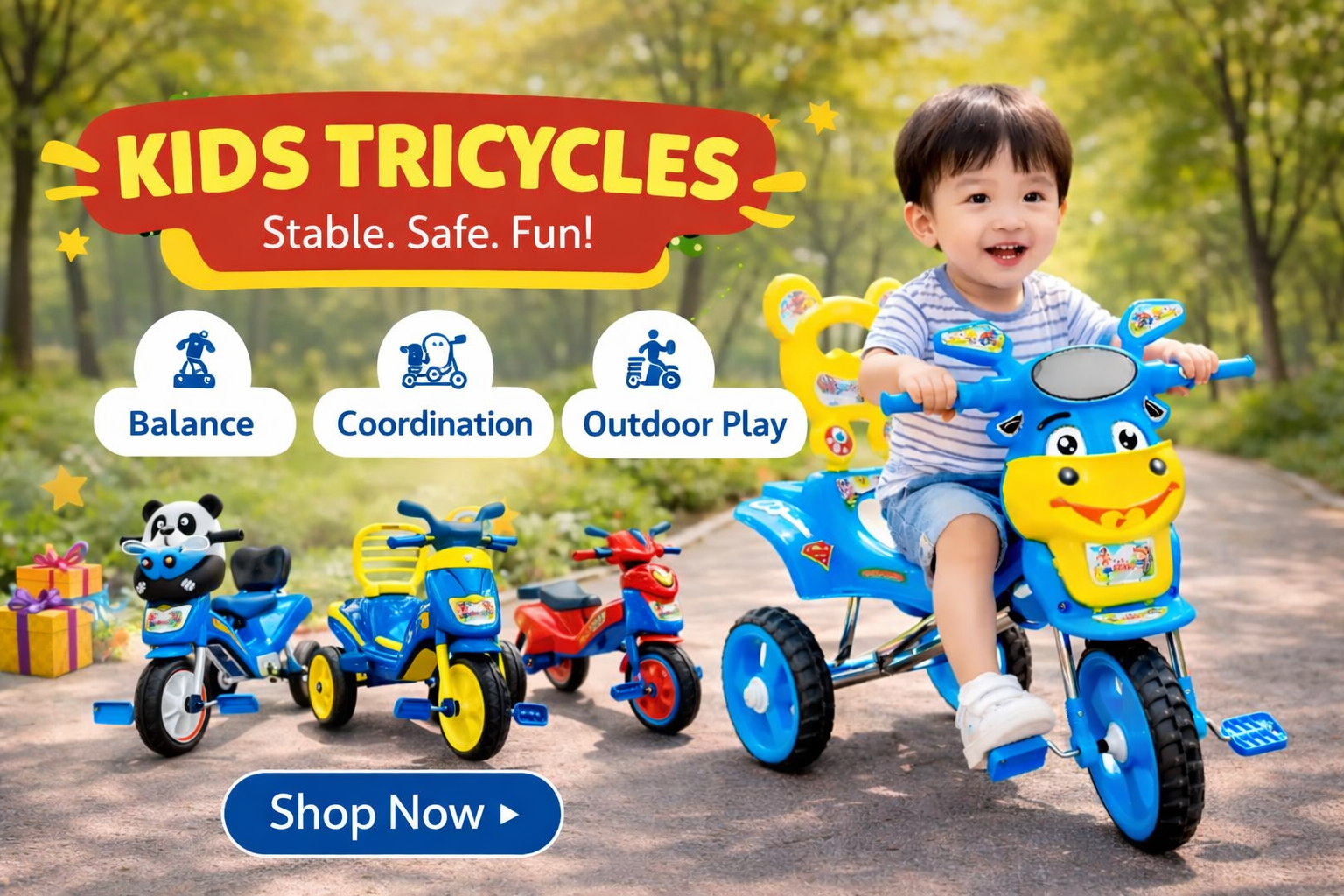GURTOY Children’s Tricycle for 1–5 Years: Safe, Fun & Development-Friendly